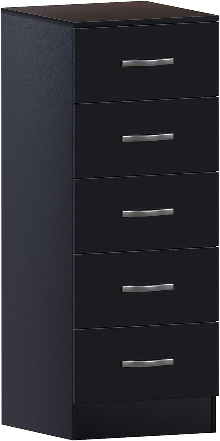 Vida Designs Brust Schmale Kommode, Schwarz, 36D x 34.5W x 90H centimetres, Schwarz