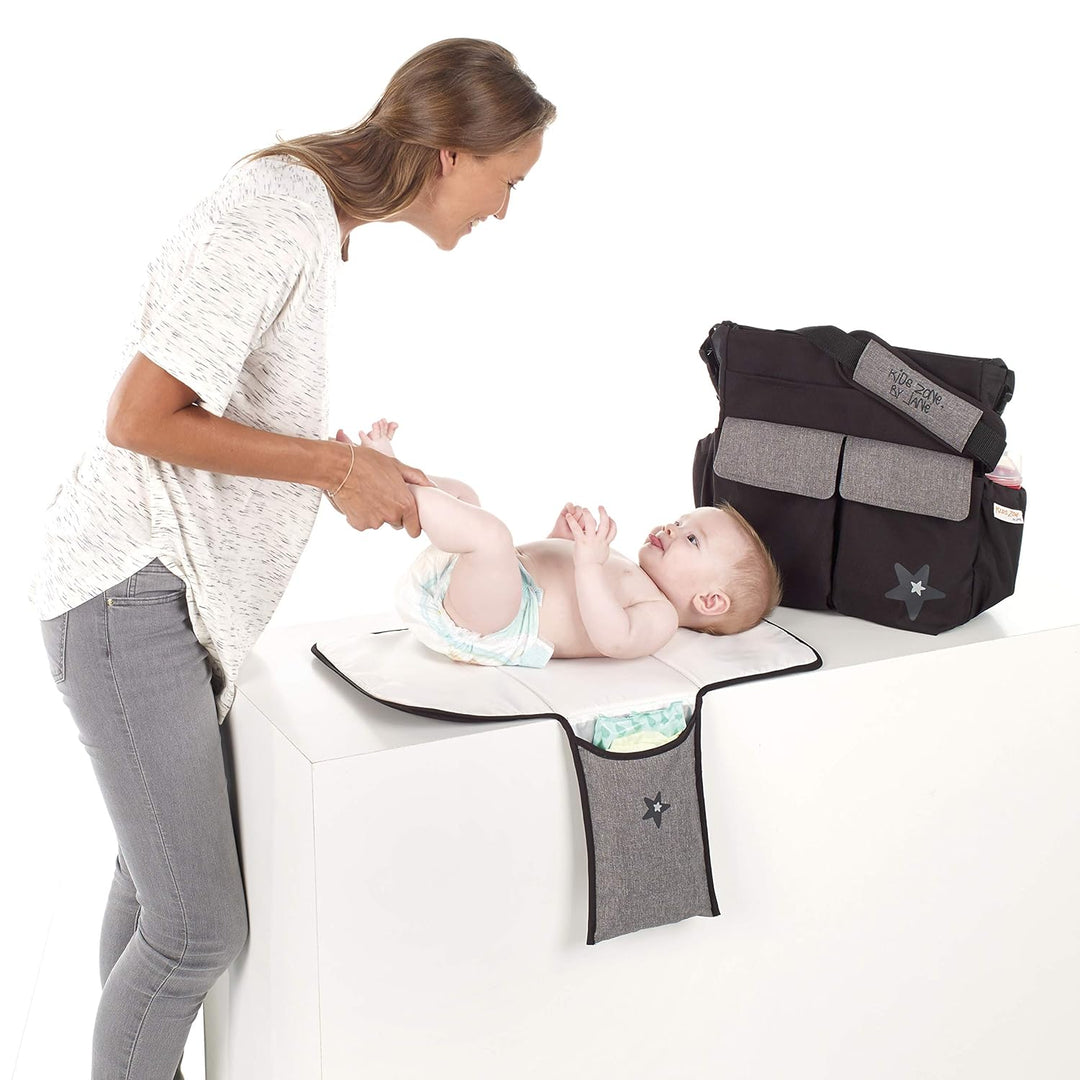 Jané Wickeltasche für Buggy, universal, viel Stauraum, inklusive Wickelunterlage und Tasche für Doku