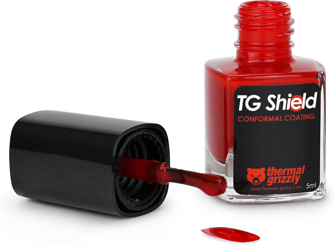 Thermal Grizzly - TG Shield (5ml rot) - Schützt Komponenten vor flüssiger Wärmeleitpaste und Kurzsch
