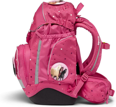 ergobag pack Set ergonomischer Schulrucksack, 6-teilig, Urlaub auf dem ReitBärhof - Pink, Einheitsgr