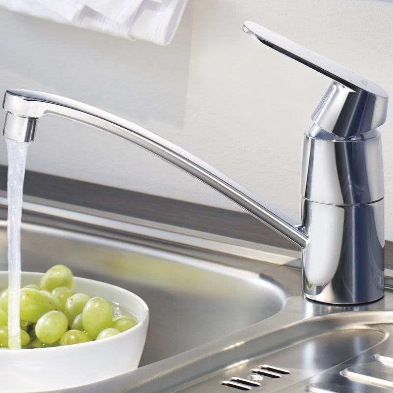 GROHE Eurosmart Cosmopolitan Küchenarmatur, niedriger Auslauf, Niederdruck 31179000 flacher Auslauf