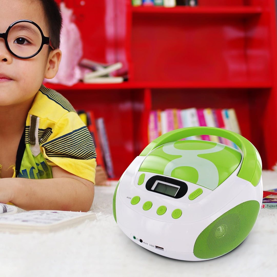 Metronic Gulli Radio/Tragbarer CD-/MP3-Player für Kinder, mit USB-Port Grün / Weiss, Grün / Weiss
