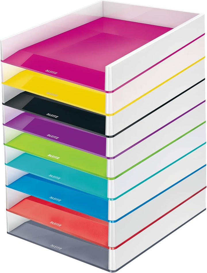 Leitz Briefkorb A4, Zweifarbiges Design, Weiss/Gelb, Duo Colour, WOW, 53611016 Weiss / Gelb 33.6 x 2