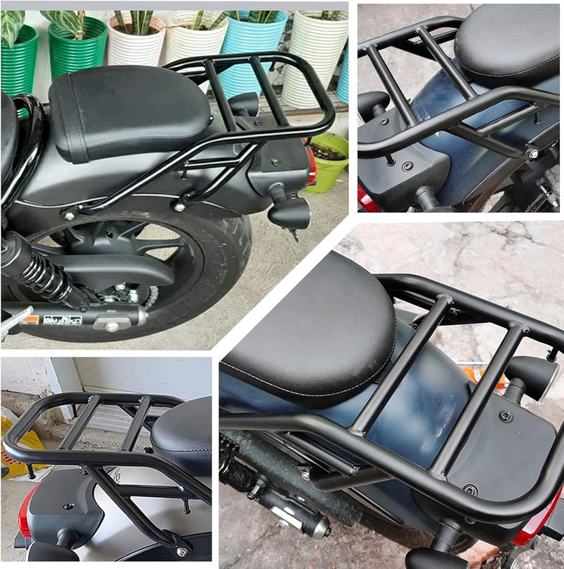 Midimttop Motorrad Gepäck Rack Gepäckträger hinten Fender kompatibel mit Ho-nda Rebel CMX 300 500 Re