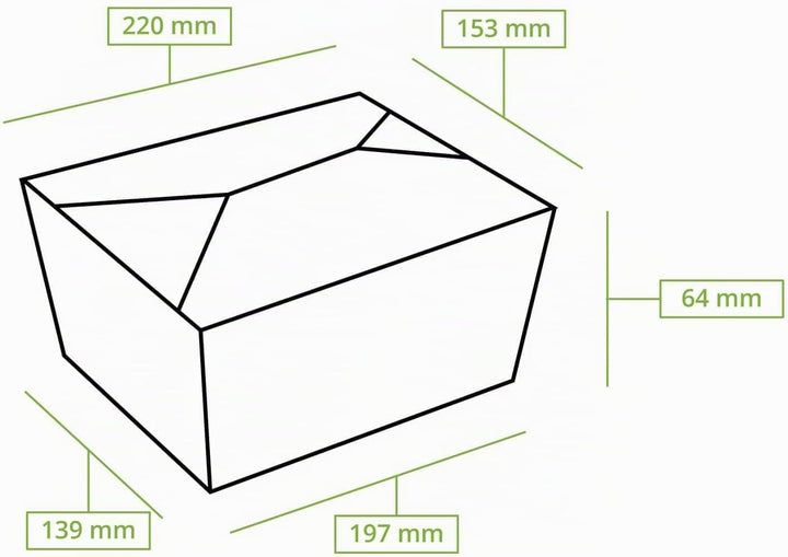 BIOZOYG Speise Box Take Away I Bio Speisebox mit Faltdeckel 1500 ml I Pappschachtel rechteckig I bra