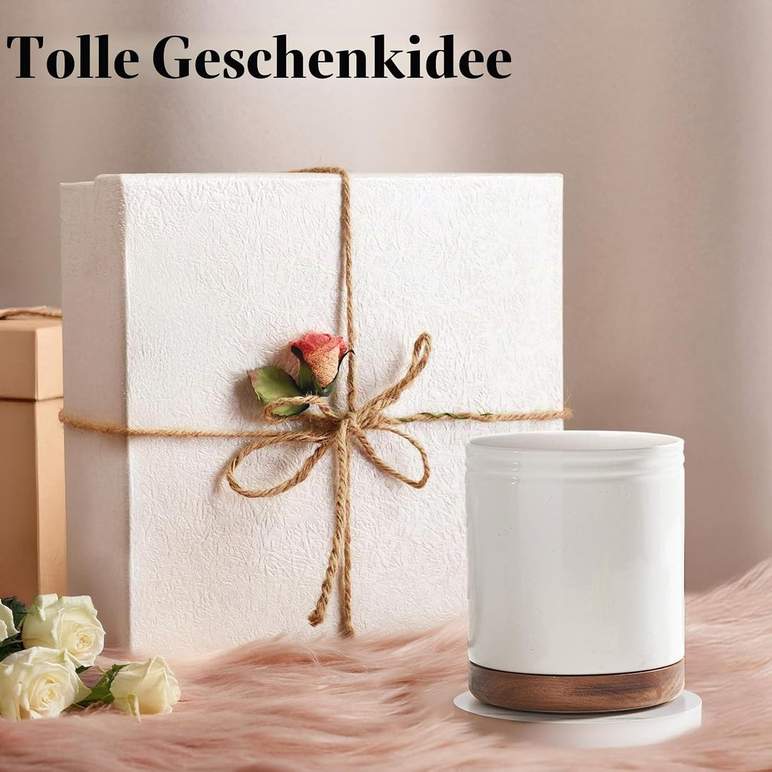 DOWAN Utensilienhalter, 360° Drehbarer Grosser Kochutensilienhalter, Keramischer Utensilienhalter fü