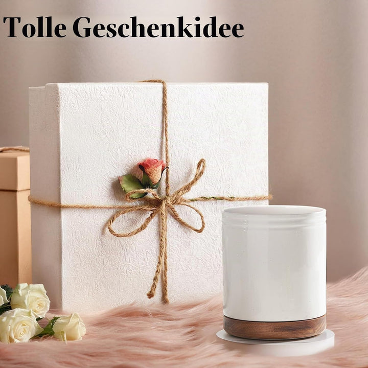 DOWAN Utensilienhalter, 360° Drehbarer Grosser Kochutensilienhalter, Keramischer Utensilienhalter fü