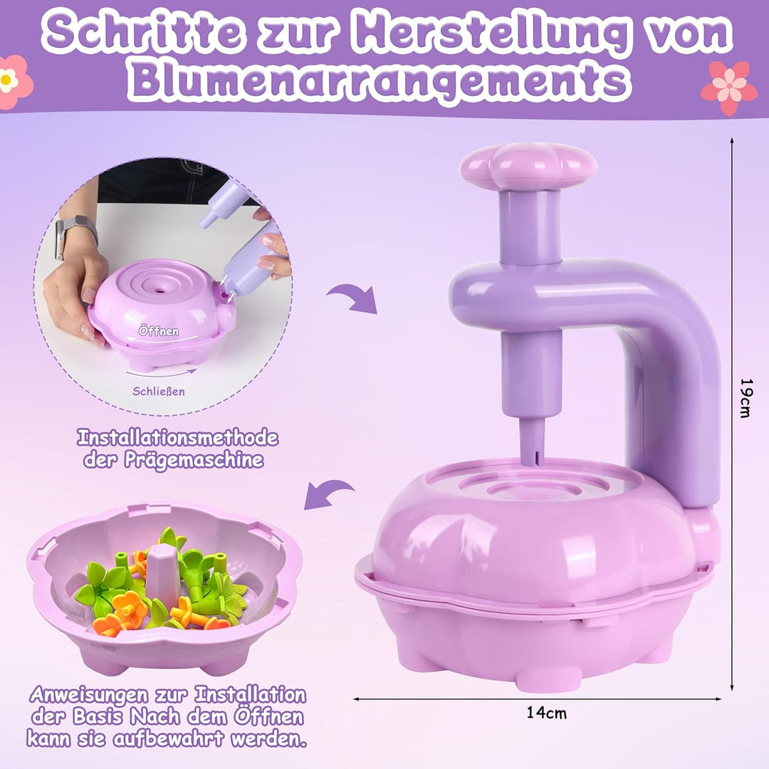 Charmofun DIY Blumen Bastelset Kinder, Basteln Mädchen 3 4 5 6 7 Jahre, Blumen Basteln Spielzeug mit