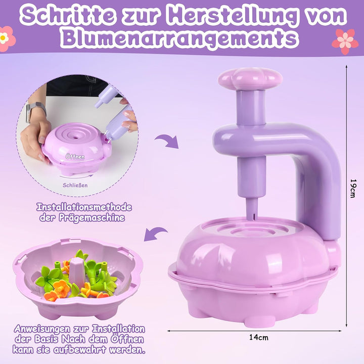 Charmofun DIY Blumen Bastelset Kinder, Basteln Mädchen 3 4 5 6 7 Jahre, Blumen Basteln Spielzeug mit