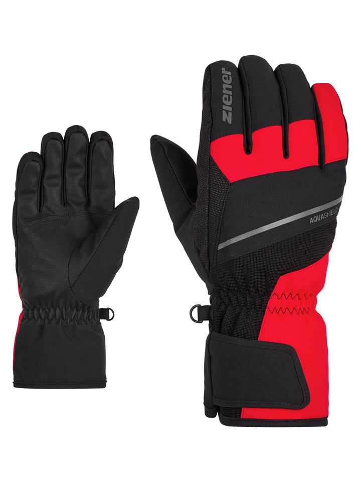 Ziener Herren Gezim Ski-Handschuhe/Wintersport | wasserdicht, atmungsaktiv 9.5 red, 9.5 red
