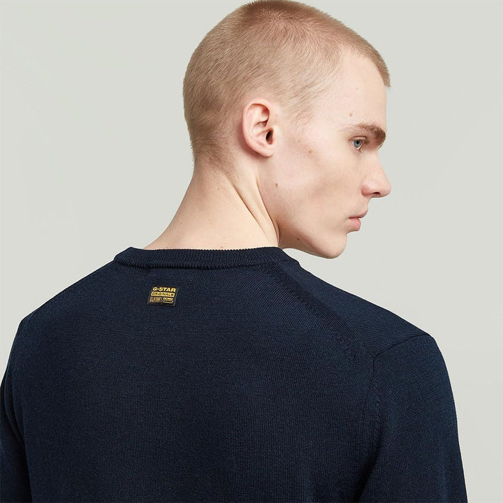 G-STAR Herren Premium core r Knit XS Blau (Salute D27686-b692-c742), XS Blau (Salute D27686-b692-c74