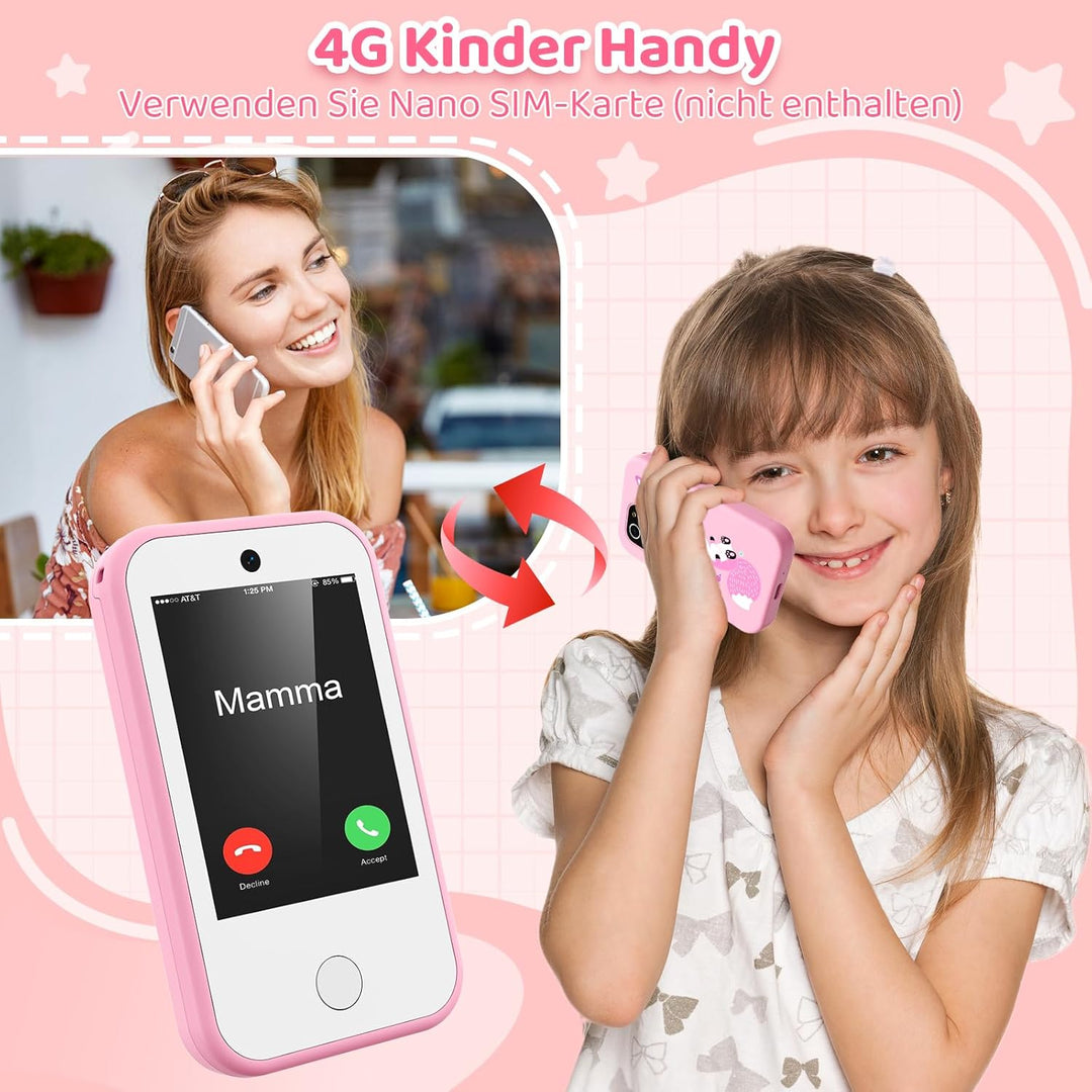4G Kinderhandy Spielzeug mit Dual Kamera Kinderkamera 2.8 Inch Touchscreen Kindertelefon Lerntelefon