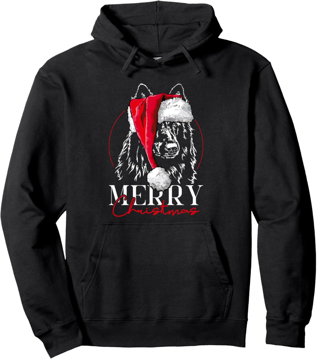 Lustiger Santa Groenendael Merry Christmas Weihnachten Hunde Pullover Hoodie