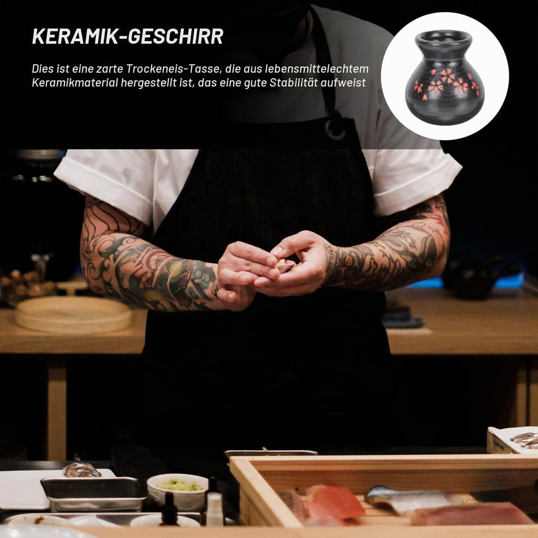 PRETYZOOM Trockeneis-Keramikbecher Für Sashimi-Dekoration 12X6X6Cm Hitzebeständig Kältebeständig Kre