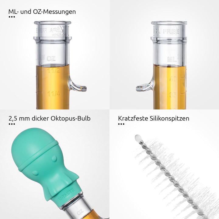 109℃ Hitzebeständige Grosse Abgewinkelte Bratenspritze: U-Taste Tritan Putenfleisch-Fettpipette mit