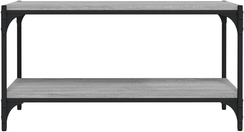 homiuse TV-Schrank Grau Sonoma 80x33x41 cm Holzwerkstoff und Stahl TV Board Fernsehschrank Fernsehti