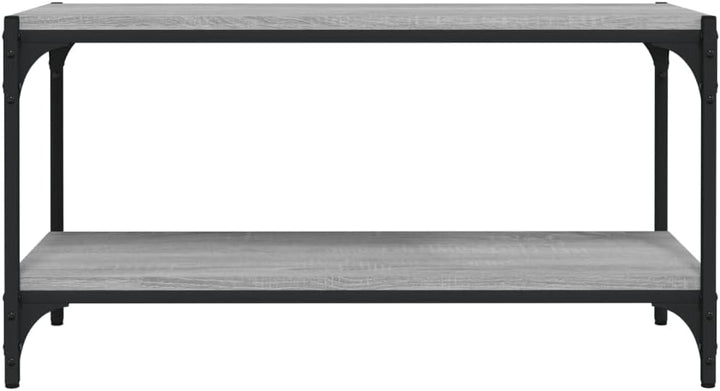 homiuse TV-Schrank Grau Sonoma 80x33x41 cm Holzwerkstoff und Stahl TV Board Fernsehschrank Fernsehti