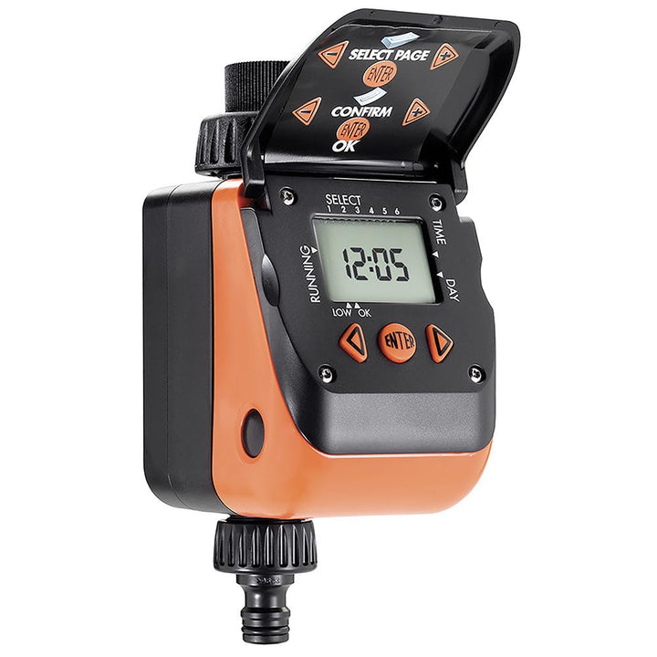 Claber D84130000 Aquauno Wasserzeitschaltuhr, bis zu 6 Bewässerungszyklen pro Tag