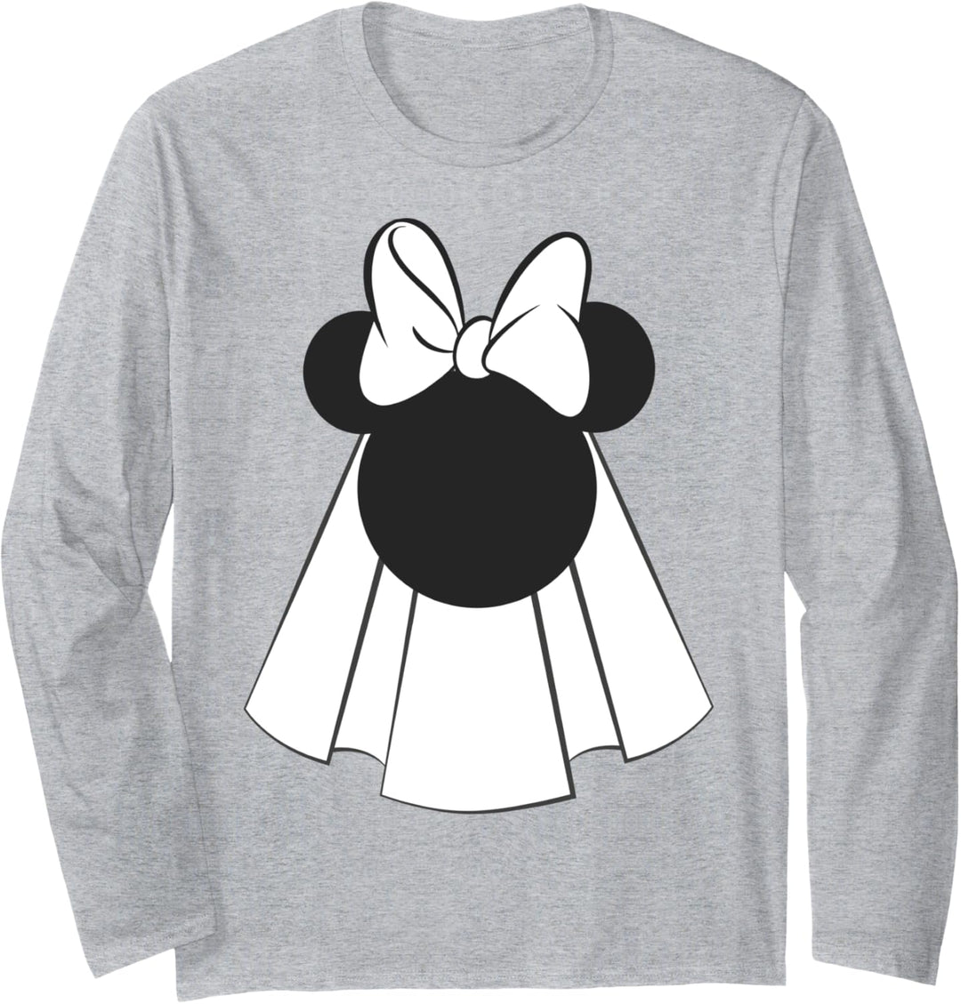 Disney Minnie Mouse Wedding Gown Head Portrait Langarmshirt