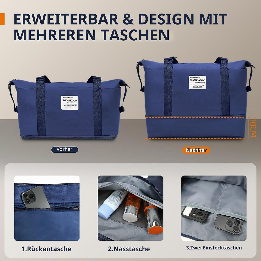 SHOWKOO Koffer Klein Hartschale Leicht Reisekoffer ABS+PC Haltbar Kabinen Trolley Handgepäck mit TSA