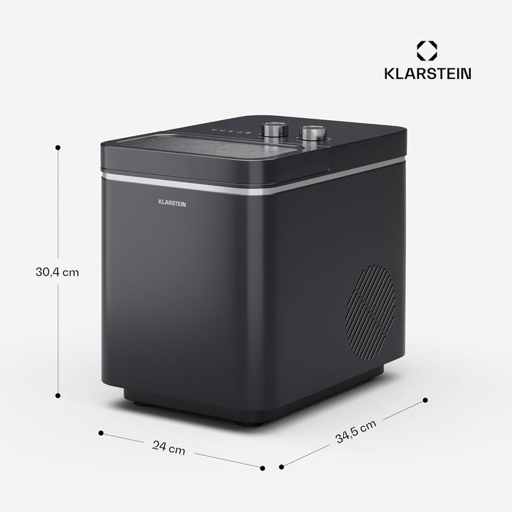 Klarstein IceCraft Eiswürfelmaschine - 12 kg/24 h, 6-Min.-Eiswürfel, 2 Grössen, Automatische Reinigu