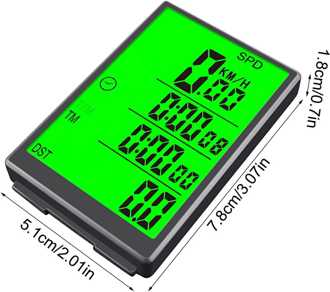 Fahrradcomputer - Beleuchteter Fahrradtacho mit Kabel - Kabelloses -Radcomputer mit Hintergrundbeleu