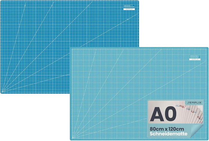 SEMPLIX Selbstheilende Schneidematte A0 in Grün, Rosa, Grau, Türkis, Lila. Ideal fürs Basteln, Nähen