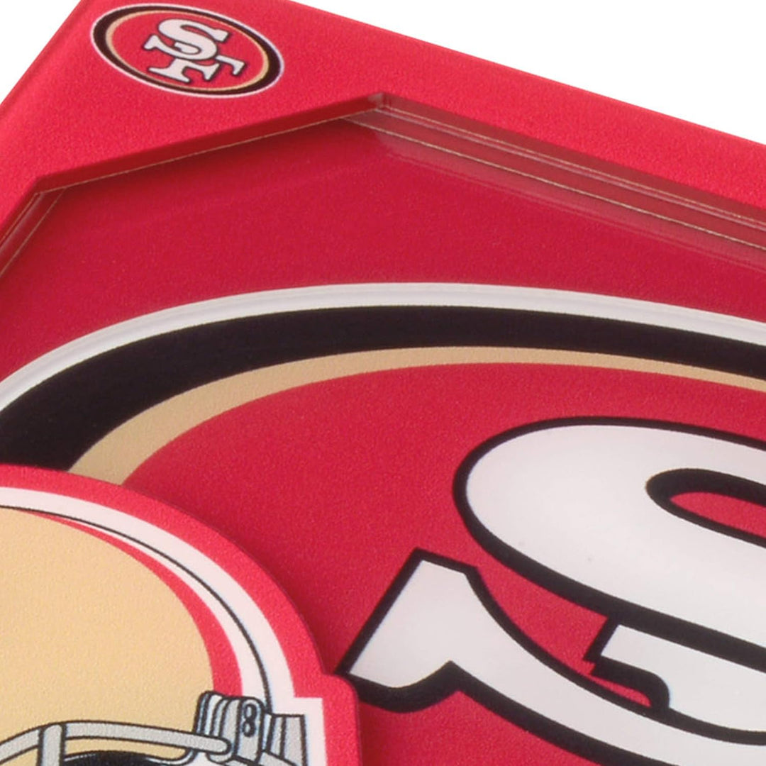 YouTheFan Logo-Serie San Francisco 49ers Untersetzer aus der 3D, Teamfarben, 4" x 4" San Francisco 4