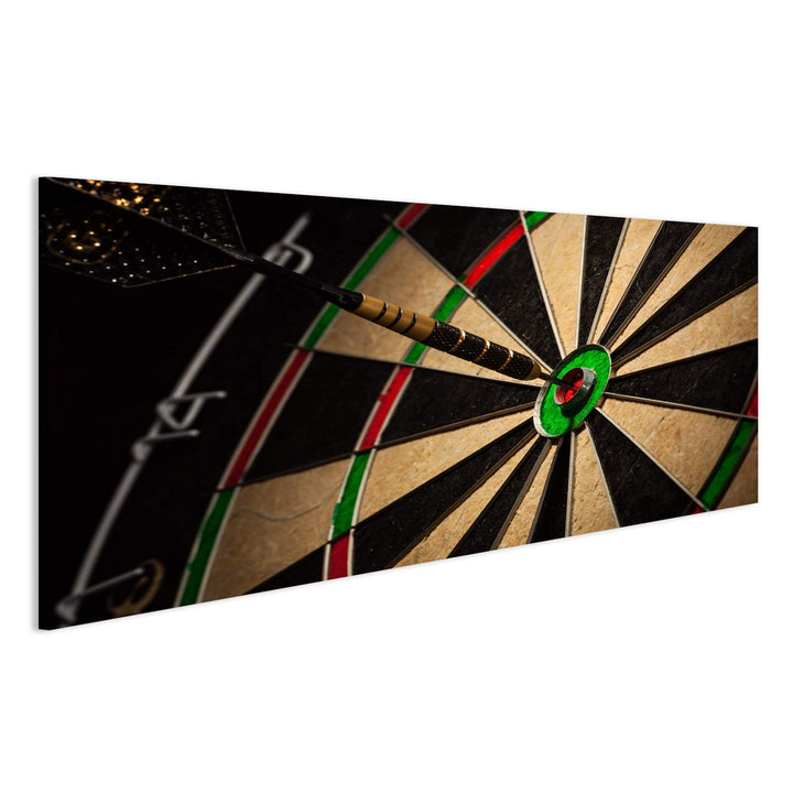 islandburner Bild auf Leinwand Dart In Bulls Eye Close Up Bilder Wandbilder Poster Leinwand 120x40cm