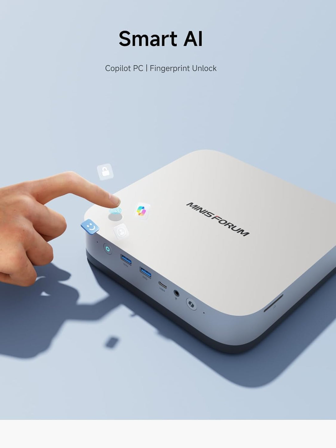 MINIS FORUM AI Mini PC X1 Pro, AMD Ryzen AI 9 HX370 (12 Kerne/24 Threads, bis zu 5,1 GHz)/AMD Radeon