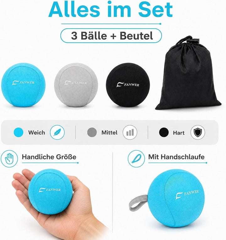 Fanwer 3er-Set Stressball für Erwachsene, Knetball für Angst und Stressabbau, Gel Antistressball mit