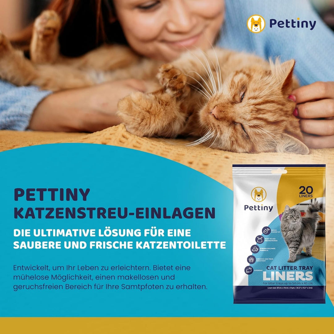20 Katzentoilettenbeutel mit Zugbändern Kratzfeste Tüten für mittel und gross Katzenklo Original, Or