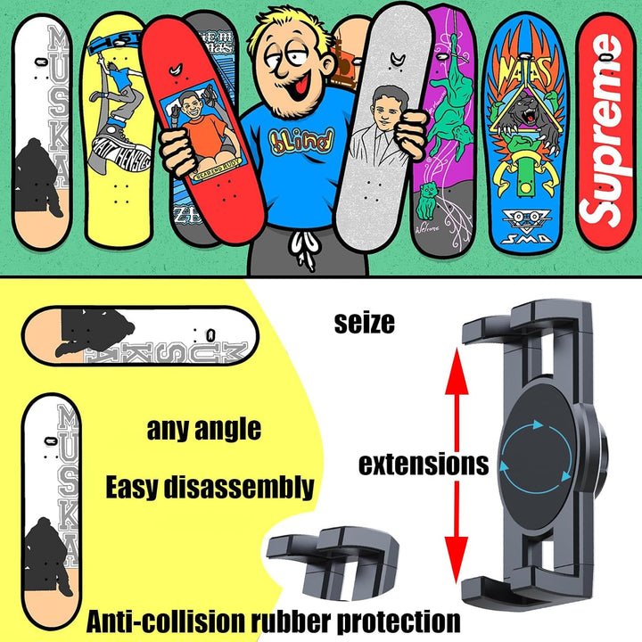 Skateboard-Wandhalterung, 360° drehbare Skateboard-Wandhalterung, schwimmender Display-Aufhänger, ge