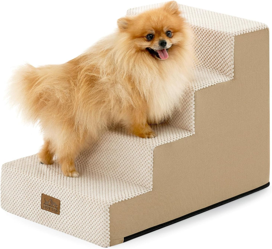 COZY KISS Hundetreppe für Kleine Hunde, 4 Stufen Haustiertreppe für Bett Couch Auto, 45cm Hoch Hochd