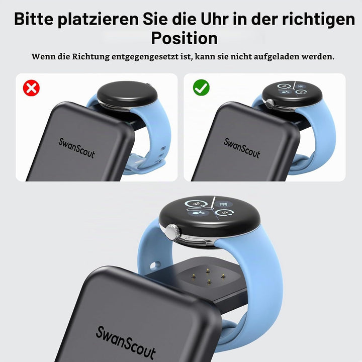 3 in 1 Ladestation für Google Pixel Watch 3/2, 25W USB C Fast Charger für Google Pixel 10 Pro/10 Pro