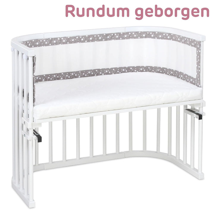 babybay Nestchen 3D Mesh-Piqué passend für Modell Boxspring XXL, taupe Sterne weiss Taupe Sterne Wei