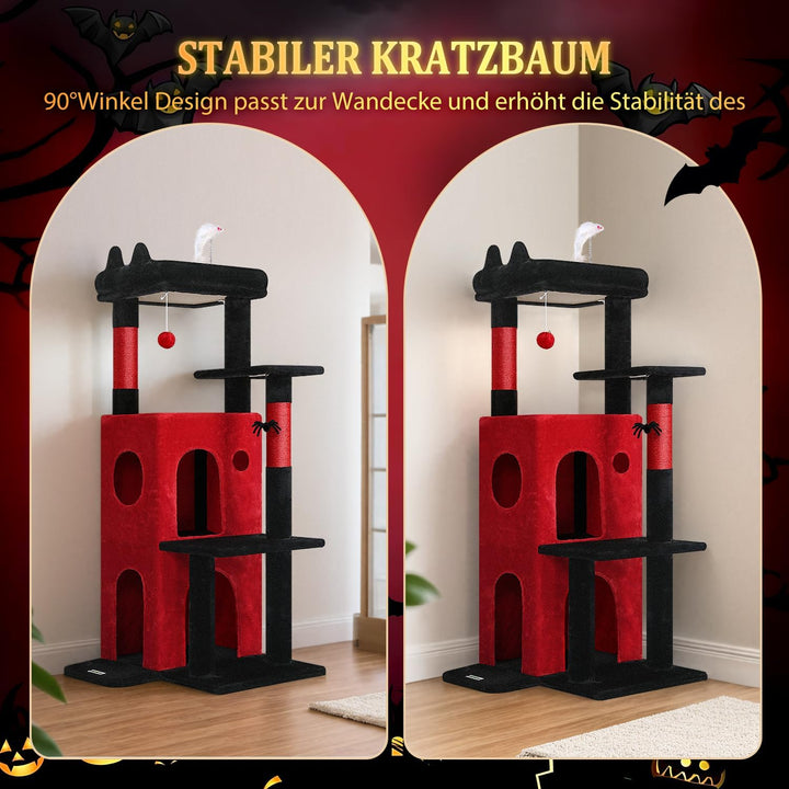 Globlazer FC50 Kratzbaum klein Stabil 127cm für Grosse/Senioren Katze | Katzenbaum mit Grosse Zweist