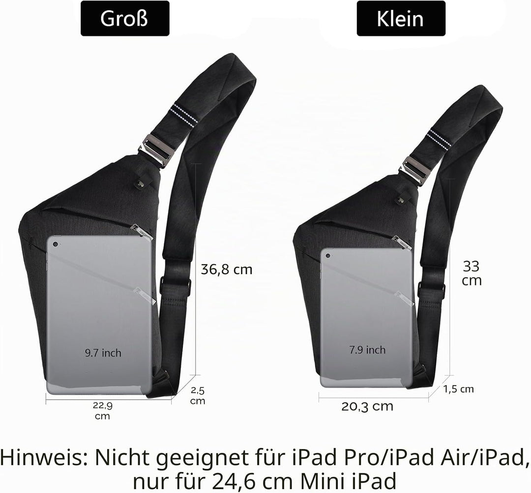 OSOCE Umhängetaschen Herren Wasserfeste Mini Bauchtasche Mehrere Taschen Schultertasche Anti-Diebsta