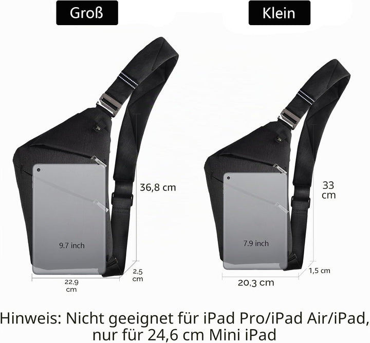 OSOCE Umhängetaschen Herren Wasserfeste Mini Bauchtasche Mehrere Taschen Schultertasche Anti-Diebsta