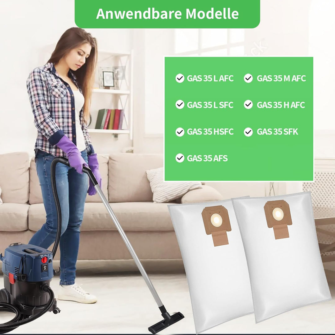 10 Staubsaugerbeutel für GAS 35 L AFC/L SFC+/M AFC Bosch Professional Beutel