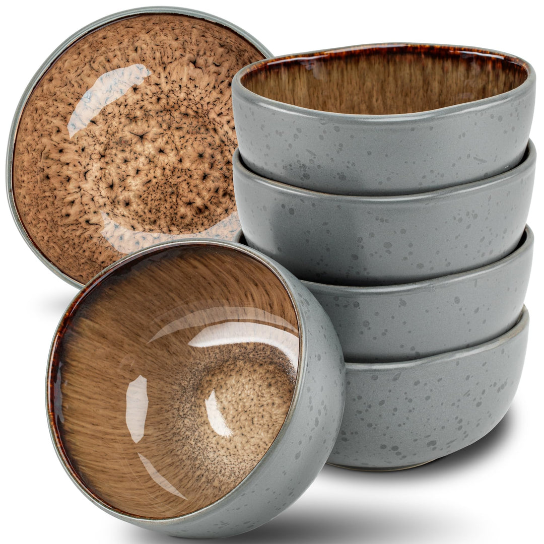 Moritz & Moritz ORGANIC Müslischalen Set 6-teilig Beige, Steingut Bowls im modernen Design, ca. 500