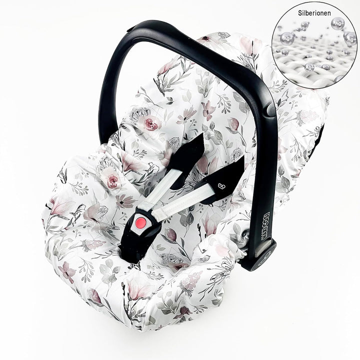 Sommerbezug Babyschale Bezug Universal, 100% antibakterielle Baumwolle mit Silberionen, Schonbezug B
