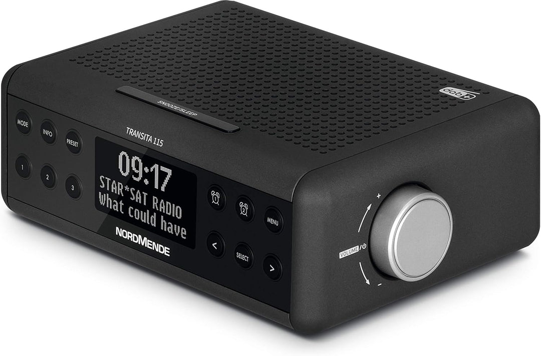 Nordmende Transita 115 – Digital-Radiowecker (DAB+/UKW Uhrenradio mit doppeltem Alarm, Sleep Timer,