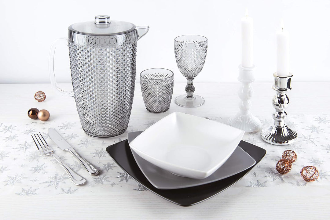 Brunch Time Glas 6er Set Linea Diamond 39 cl silber, Silber