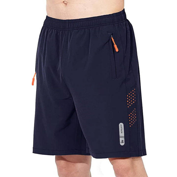 JustSun Shorts Herren Sport Schnelltrocknend Leichte Atmungsaktiv mit Reissverschluss XL Blau, XL Bl
