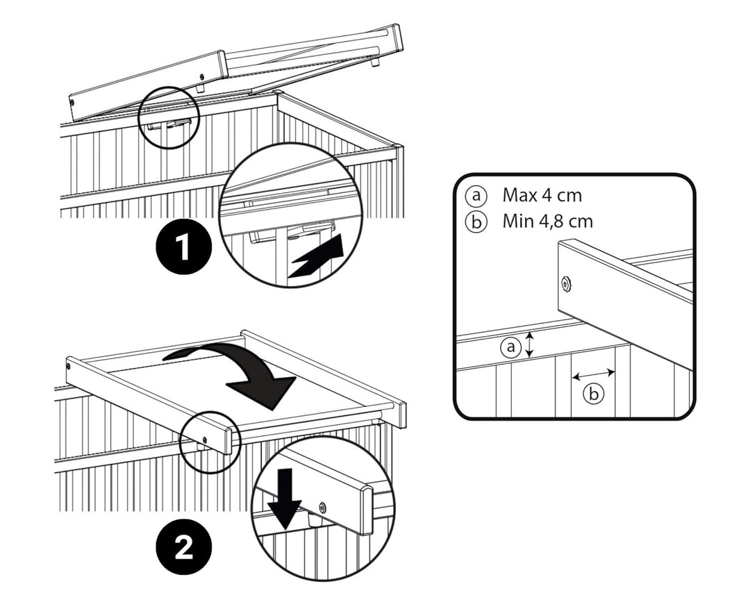 AT4 – Grosser weisser ESSENTIEL-Wickeltisch für ESSENTIEL-Babybett aus Holz für 60 x 120 und 70 x 14