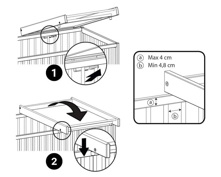 AT4 – Grosser weisser ESSENTIEL-Wickeltisch für ESSENTIEL-Babybett aus Holz für 60 x 120 und 70 x 14