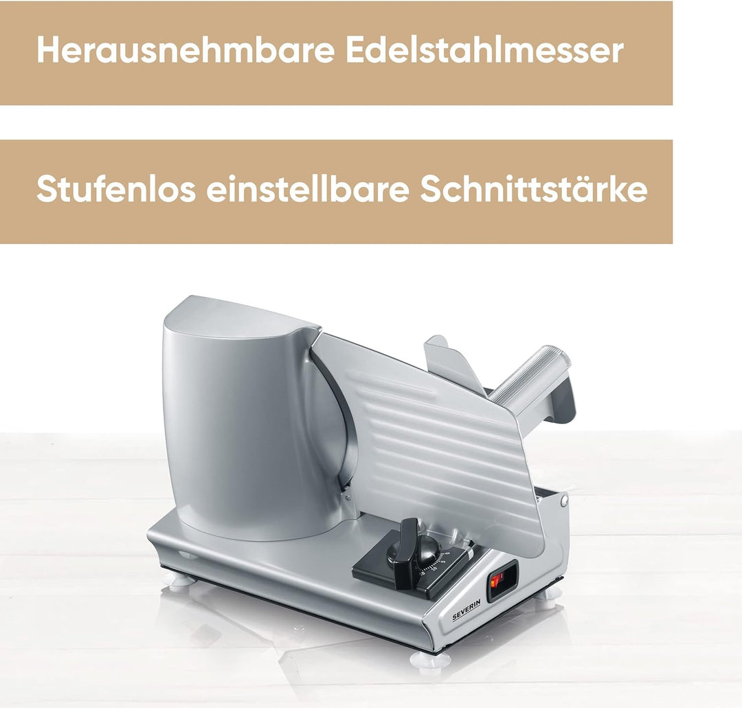 SEVERIN Allesschneider für Brot, Aufschnitt oder Käse, Brotschneidemaschine mit stufenlos einstellba