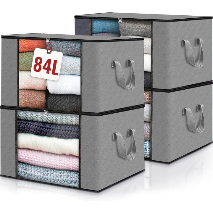 edihome, Aufbewahrungstasche, (4 Stück), Kleideraufbewahrung, Kleiderschrank organizar, Unterbett Au