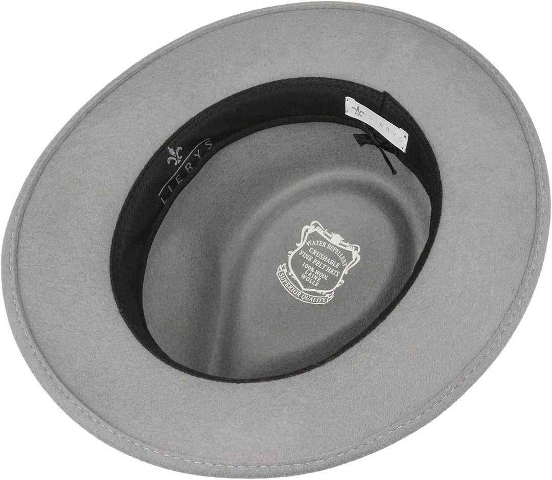 LIERYS City Filzhut Bogartform knautschbar wasserabweisend Damen und Herren Sommer Winter 58 Grau, 5